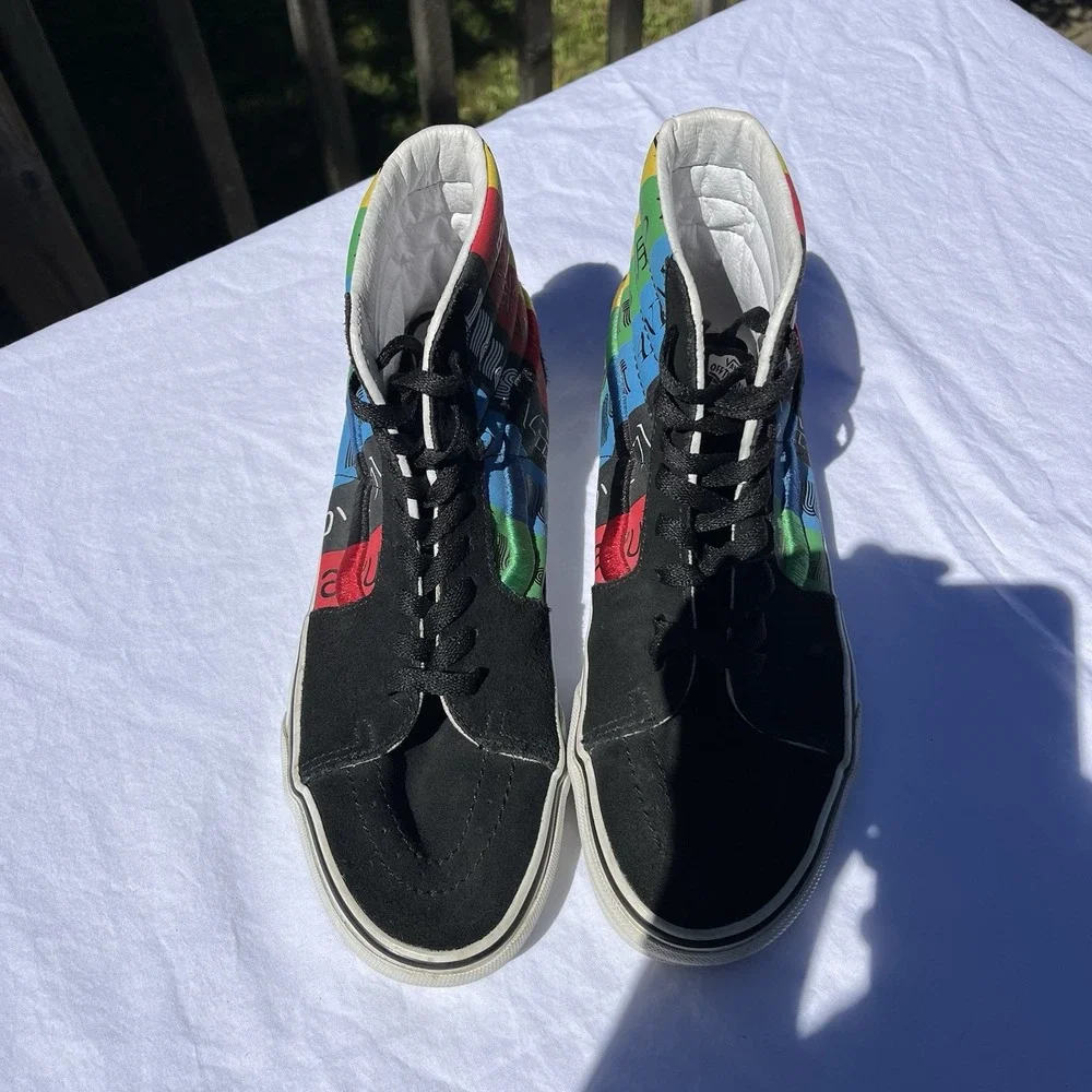 VANS Sk8 Hi‎ Top Espiritu Mens Sz 8 Multi Color Skateboard Sneakers Women's 9.5